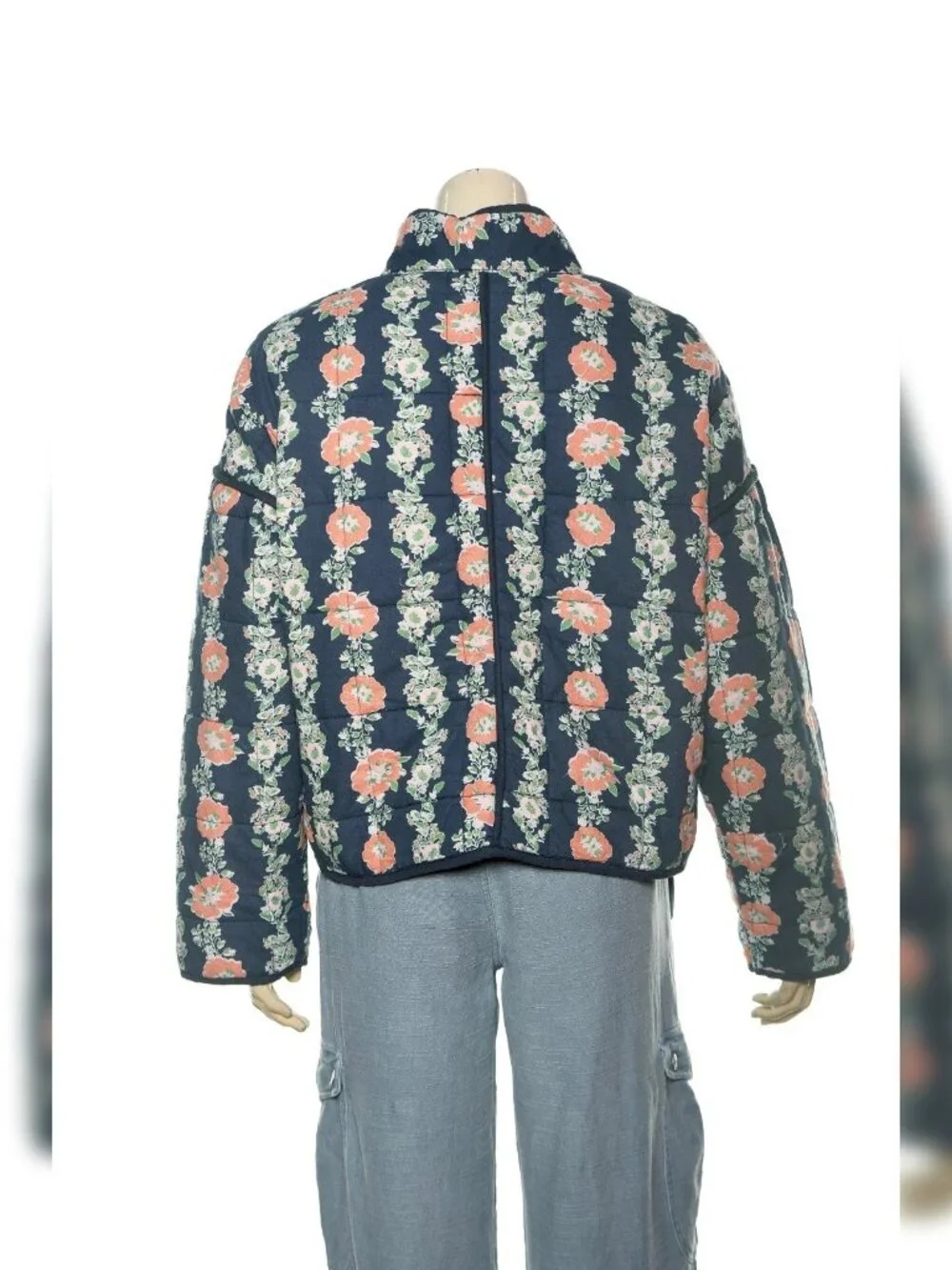 Free People Chloe Jacket L 10 Women Casual Floral Winter Quilted Coat NEW 45744 - Picture 4 of 5